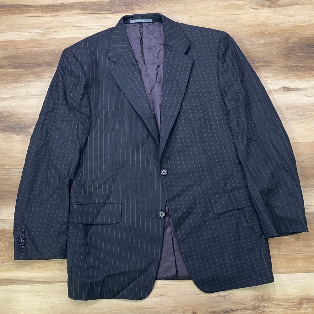 Hickey Freeman Sport Coat 40S Pinstripe Loro Piana Wool Madison Fit Gray Blazer